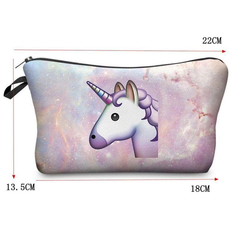 Make Unicorn Up Bag Idea Pencil Case Emoji Cosmetic Travel Girls Ladies Gift  S