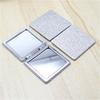 Round & Square Folding Makeup Mirror in Shiny Silver, Portable PU Dual-Sided Mirror for Purse & Travel