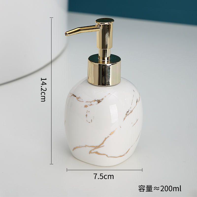 Exquisite ceramic press bottle lotion hand sanitizer separate bottle Luxury hotel shower gel shampoo separate empty bottle