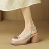 Summer Fashion Thick Heel Sandals For Women With Round Toe And Rubber Sole