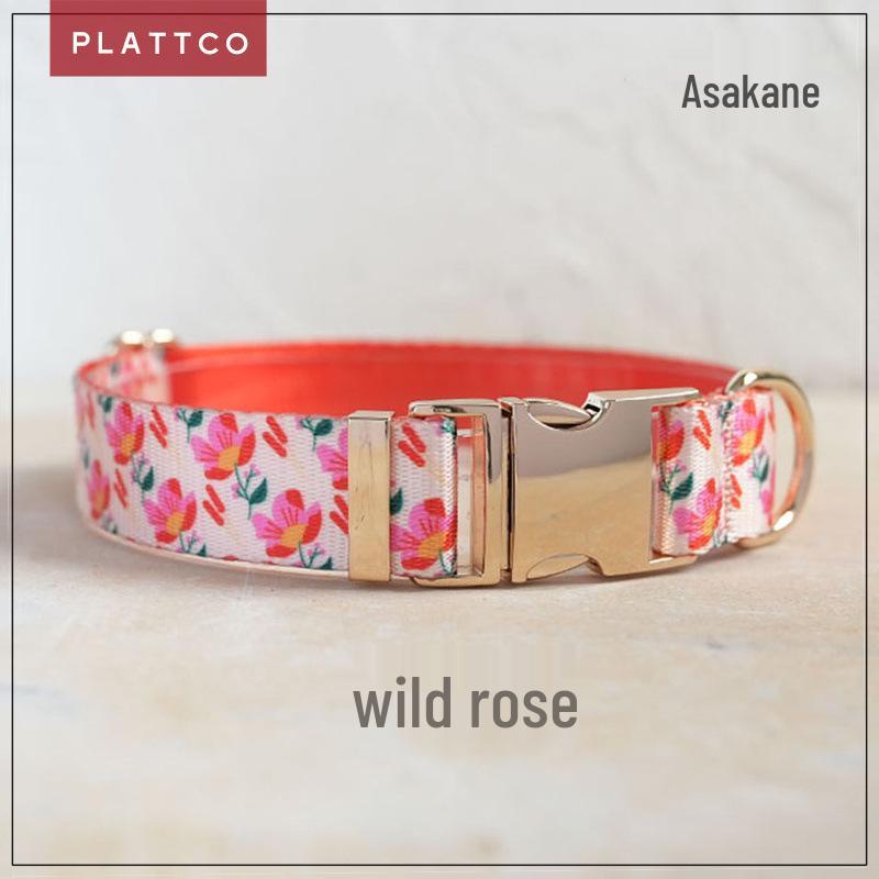 PLATTCO Rose Print Nylon Dog Collar PDC346 XS 1.5cm x (23-30cm)