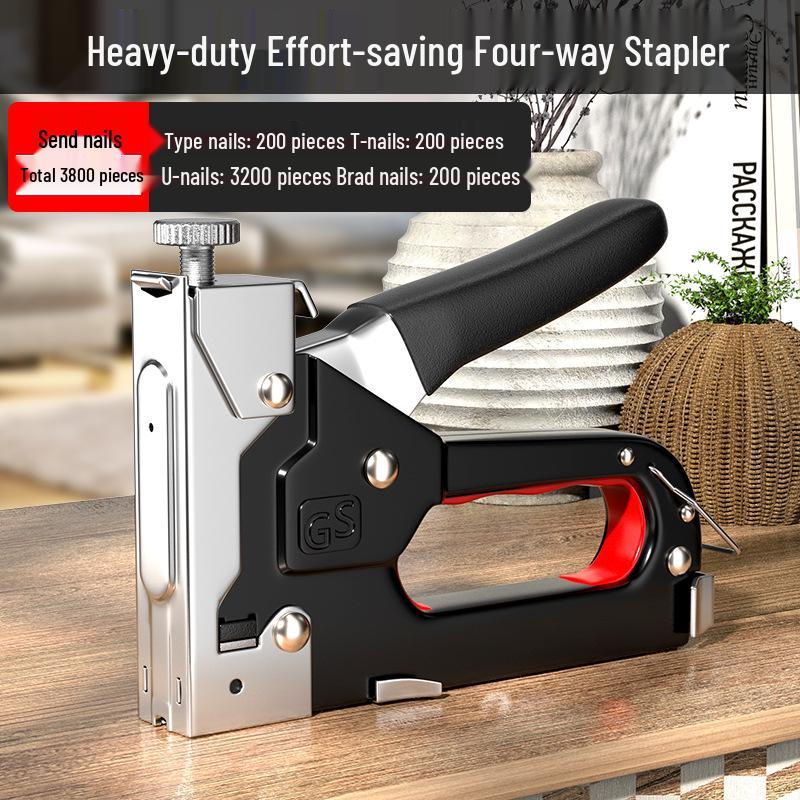 U-Shaped Manual Nail & Stapling Gun for Bookbinding and Woodworking