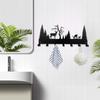 Key Hanger with 7 Hooks Adhesive Metal Decorative Entryway Key Holder Rack for Front Door Bedroom Kitchen Bathroom Entryway