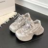Thick-soled heightening lace-up fashion dad shoes women's 2025 new versatile breathable casual sports shoes trendy shoes women's shoes