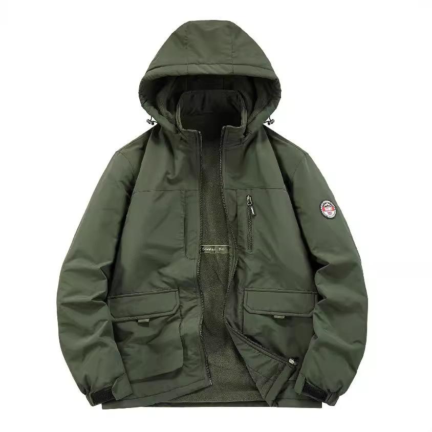 Autumn and Winter Clothes Men's Large Size Hiking Suit Thermal Jacket Men's
