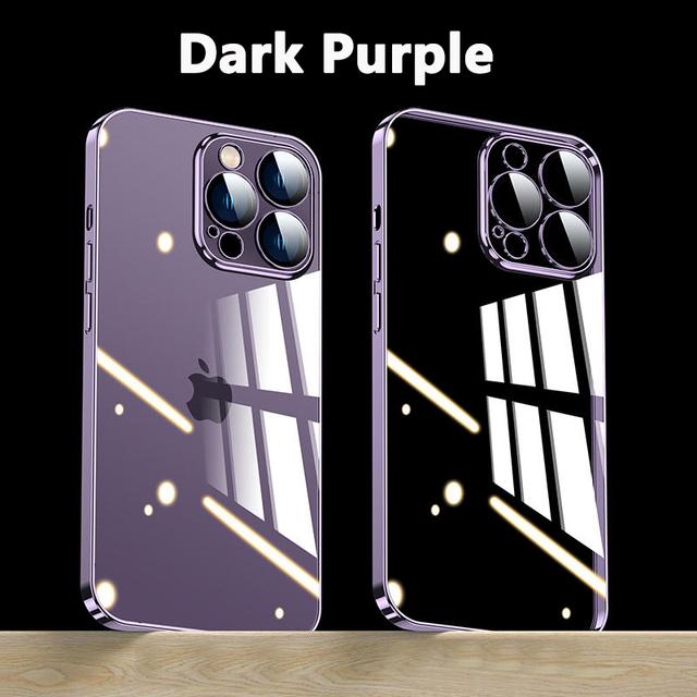 

Прозрачный чехол с фиолетовым квадратным покрытием для Iphone 14 13 12 11 Pro Max X Xr Xs Max 14plus, прозрачный мягкий противоударный чехол, чехол For iPhone 13