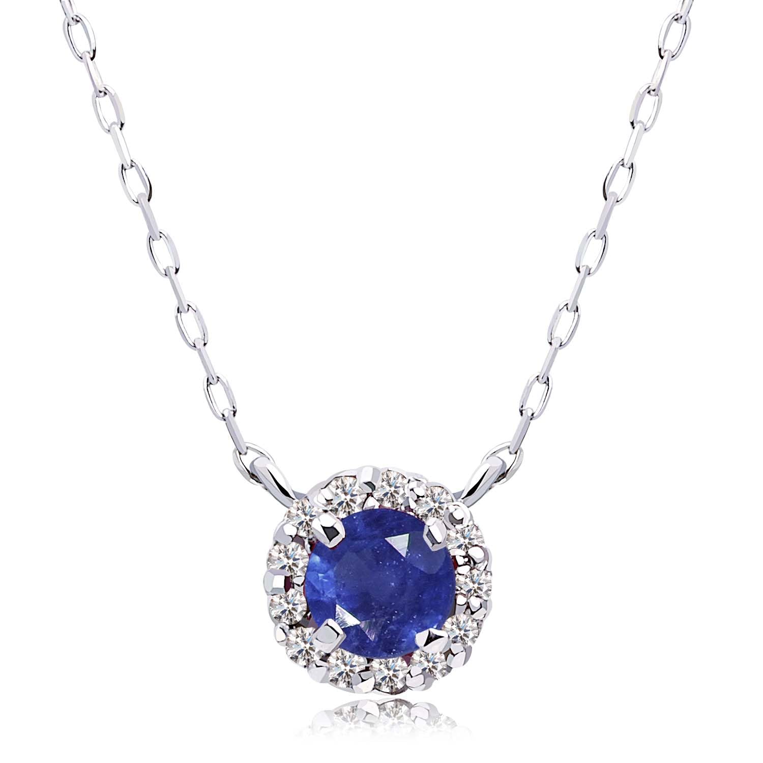 

Lala Christie Diamond Necklace in Platinum (PT950) with Birthstone Sapphire (lp56-0001-pt-09)
