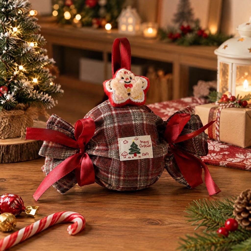 Christmas Gift Bag with Santa Design, Cute Candy Bag for Kids, Holiday Party