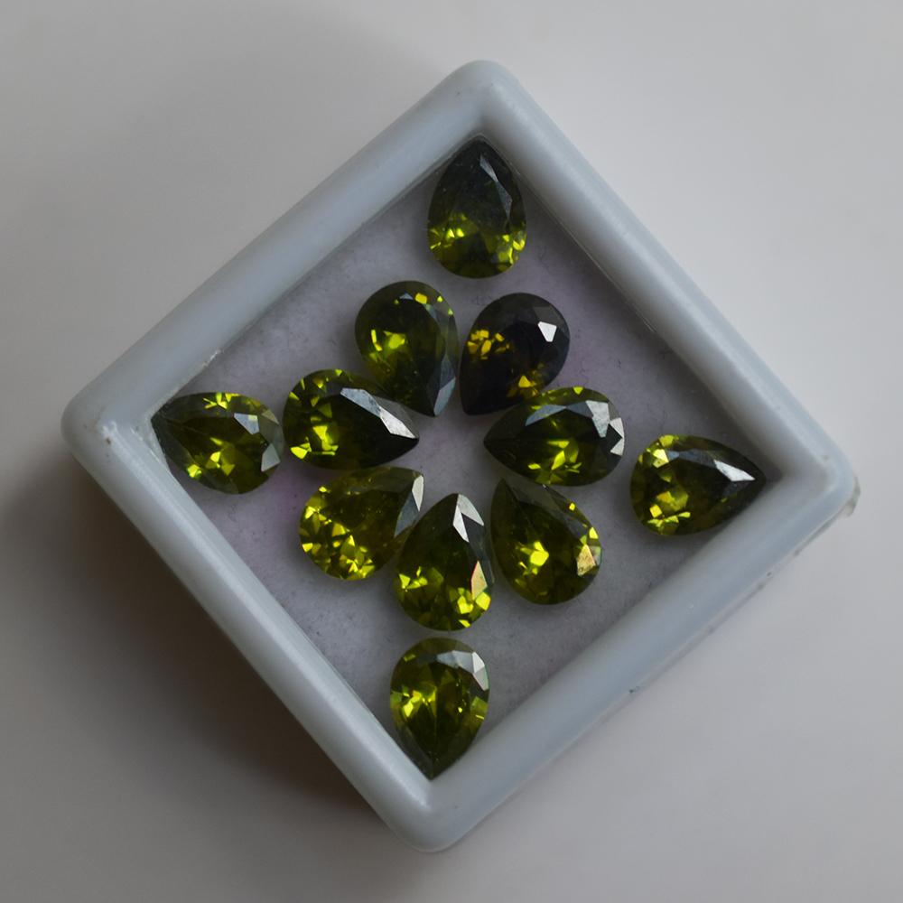 Natural Green Sapphire Loose Gemstone 7x5 mm Pear Cut 8 ct Lot September Birthday Birthstone