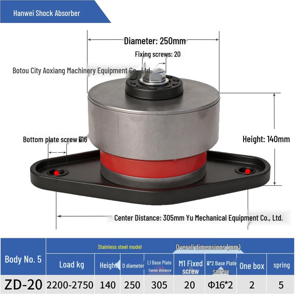Stainless Steel ZD Damping Spring Shock Absorber for Air Conditioners and Water Pumps