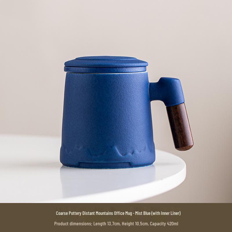 Ceramic Tea & Water Separation Mug with Lid and Filter - Ideal for Office or Personal Use, Perfect As a Business Gift