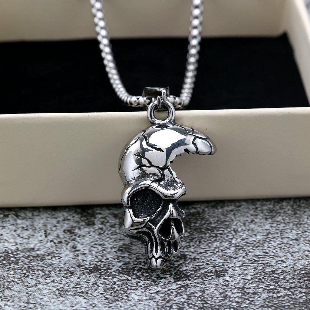 Men's Retro Stainless Steel Skull Pendant Necklace