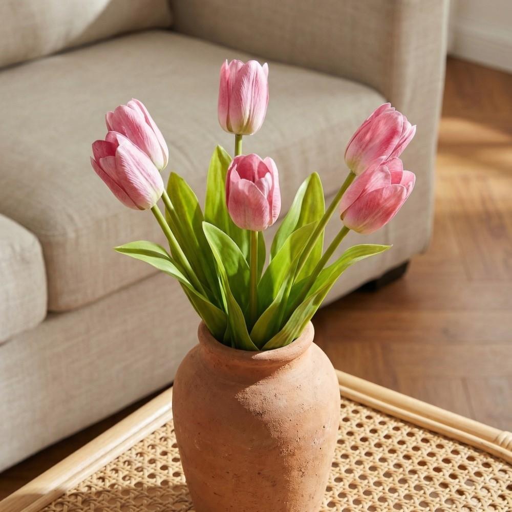 Handmade Artificial Tulip Flowers Realistic Fake Flower Simulation Big Tulip  Dining Table