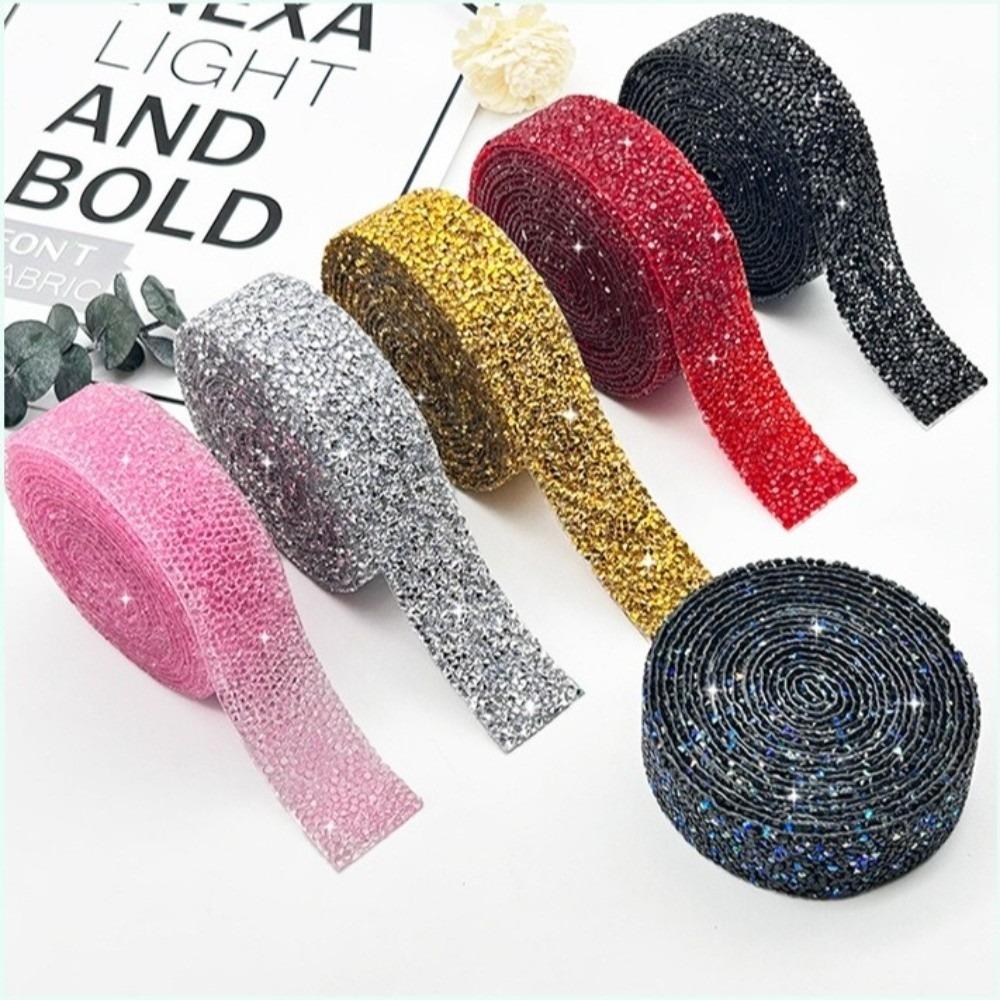 Crystal Sticker Colorful Resin Rhinestone Self Adhesive Shiny Rhinestone Sticker DIY Flexible Rhinestone Strip Bag Shoes Decor