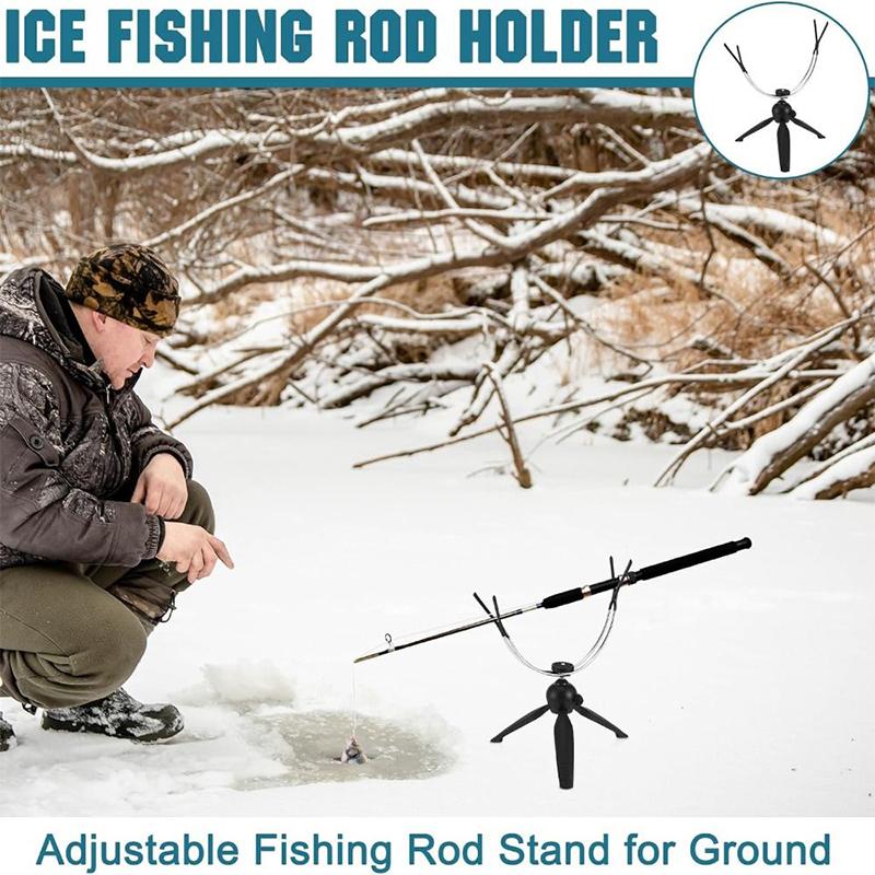 360° Adjustable Folding Multi-functional Ice Fishing Rod Rack Aluminum Alloy Ice Pole Holder Suitable For Outdoor Fishing 2026