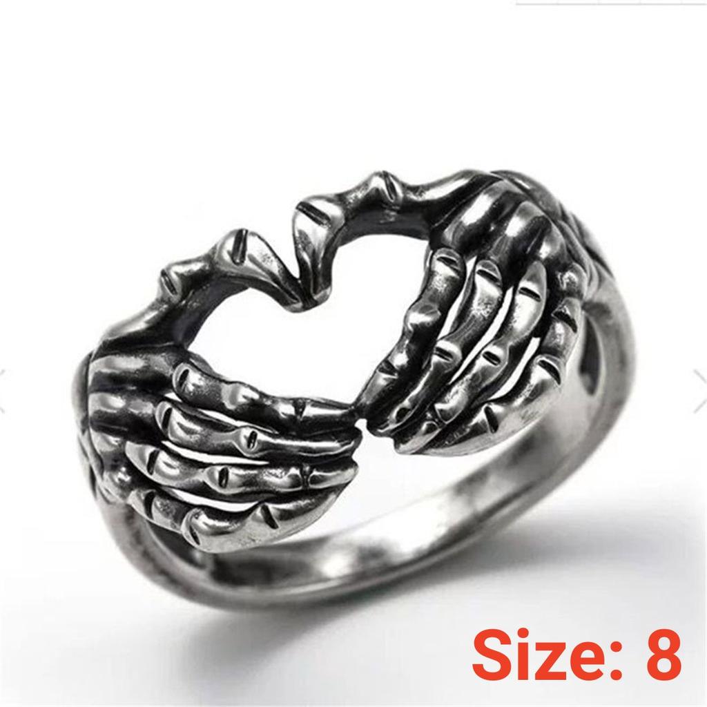 Romantic Love Heart Hand Hug Rings For Women I Love You Forever Punk Gesture Wedding Band Finger Ring Anniversary Couple Jewelry