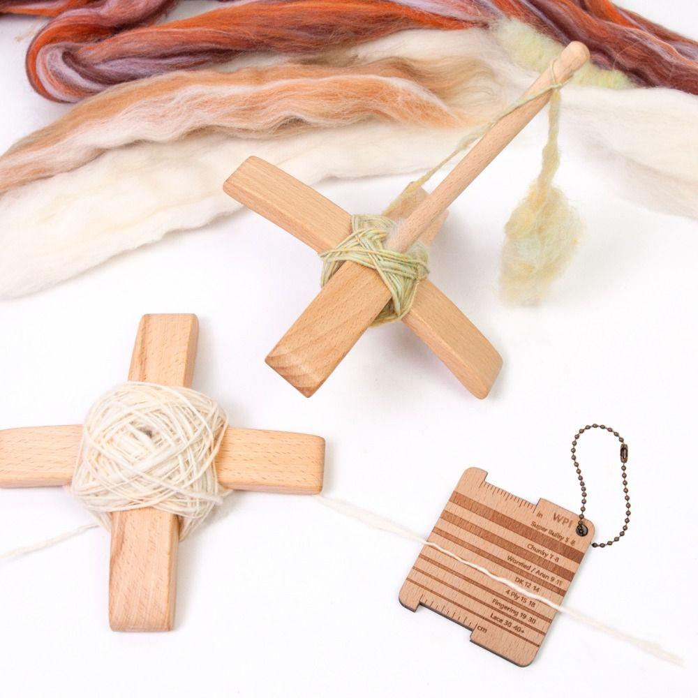 Handmade Wooden Turkish Spindle Storage Tools Detachable Cross-Shaped Beech Wood Turkish Spindle Kit Multifunction