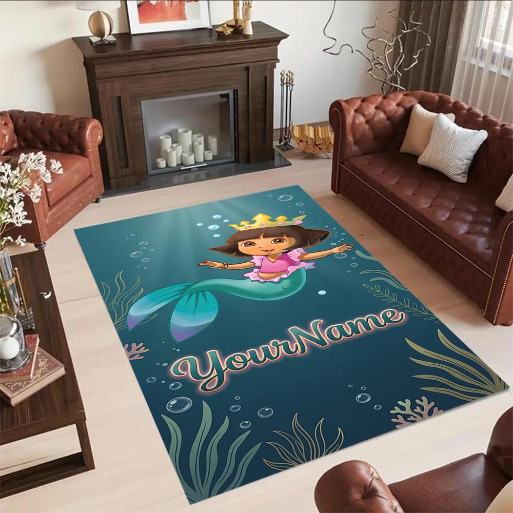 Dora Explorer Customize Your Name Floor Rug Office Rug Perfect for Balcony Dormitory Decorate room Foyer Antislip Carpet Office home decor