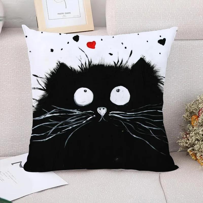 

Забавная пара кошек декоративная наволочка гостиная офис дома наволочка украшения для автомобиля 60x60cm
