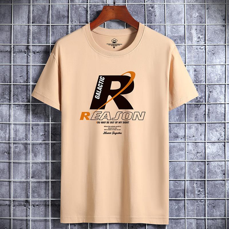 Lässige Herrenbekleidung Luxus Rundhals T-Shirt aus reiner Baumwolle Lustiger R-Print Streetwear Sommermode Vintage Y2k Style Top Übergroßes T-Shirt