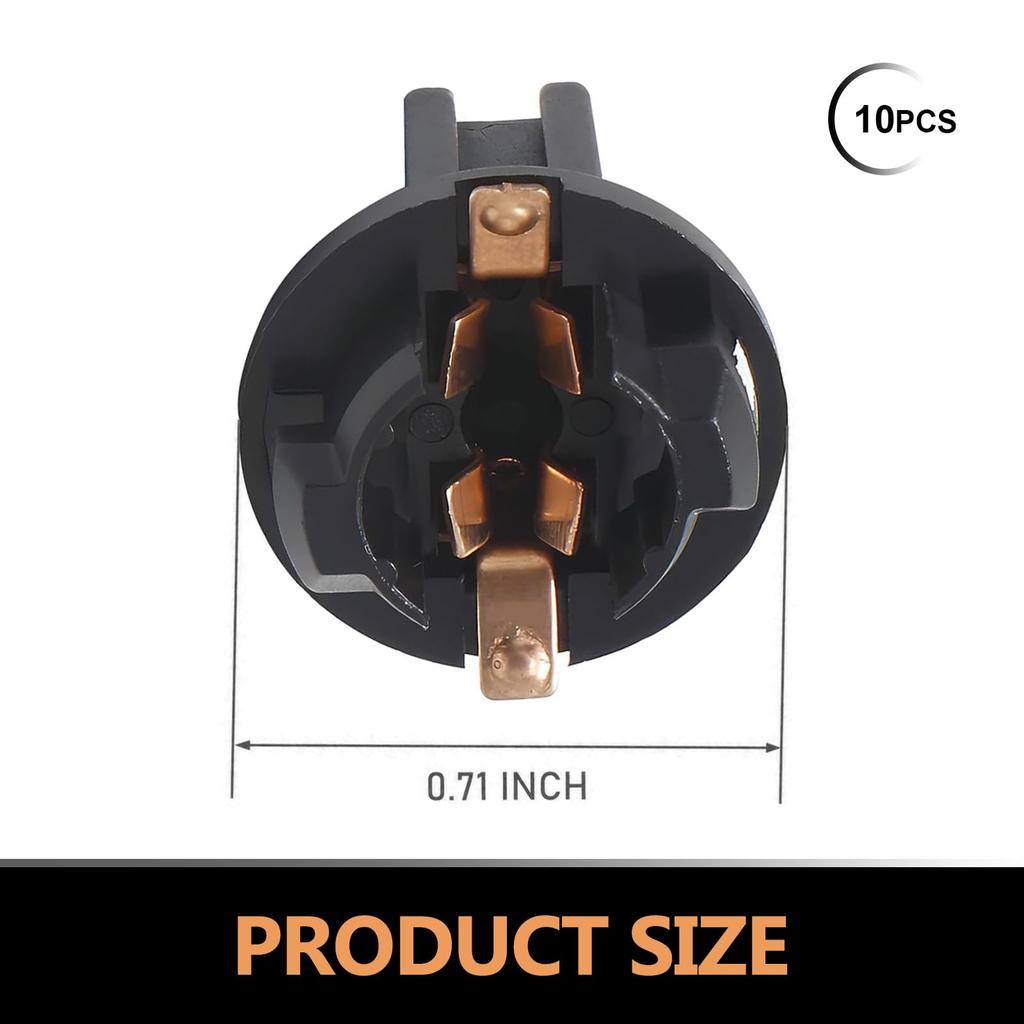 Nomocale 10pcs Car T10 Instrument Indicator Lamp Holder Compact Wedge Base Bulb Socket Bracket
