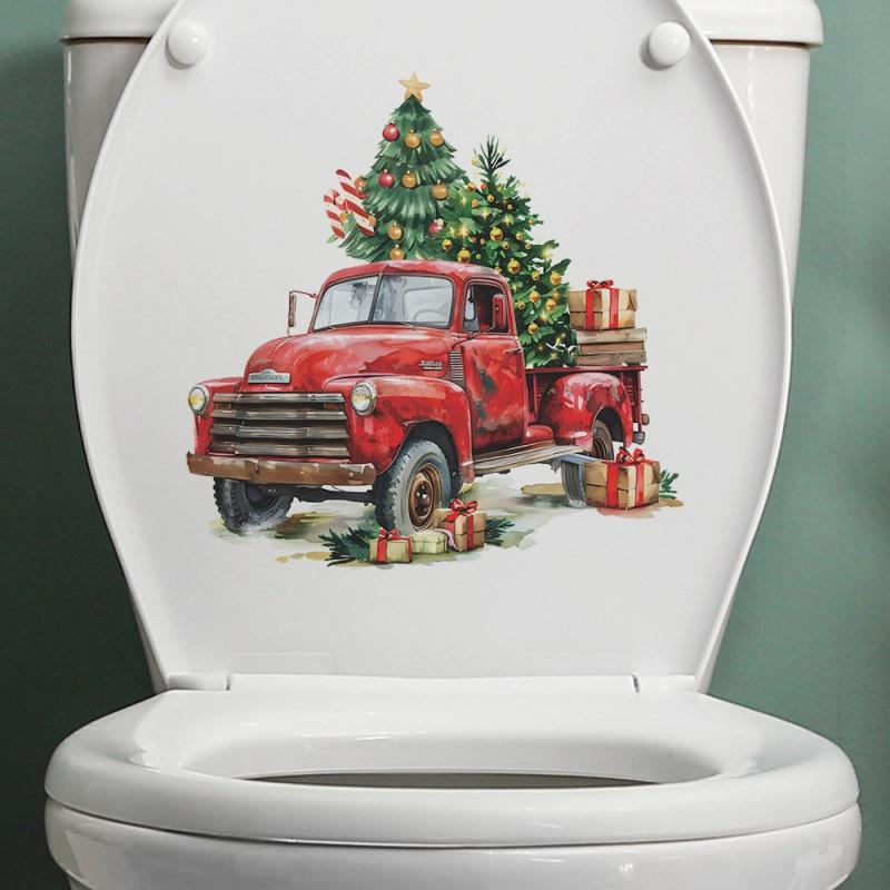 

Рождественская машина Рождественская елка спальня туалет наклейка украшение дома настенная наклейка самоклеящаяся