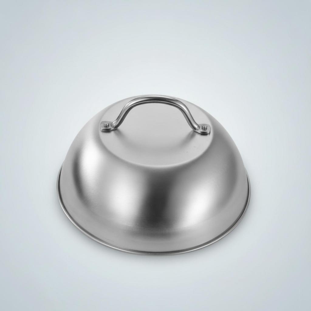 BBQ Dome Cover Stainless Steel Griddle with Handle Brushed Grill Lid for Backyard Cooks,