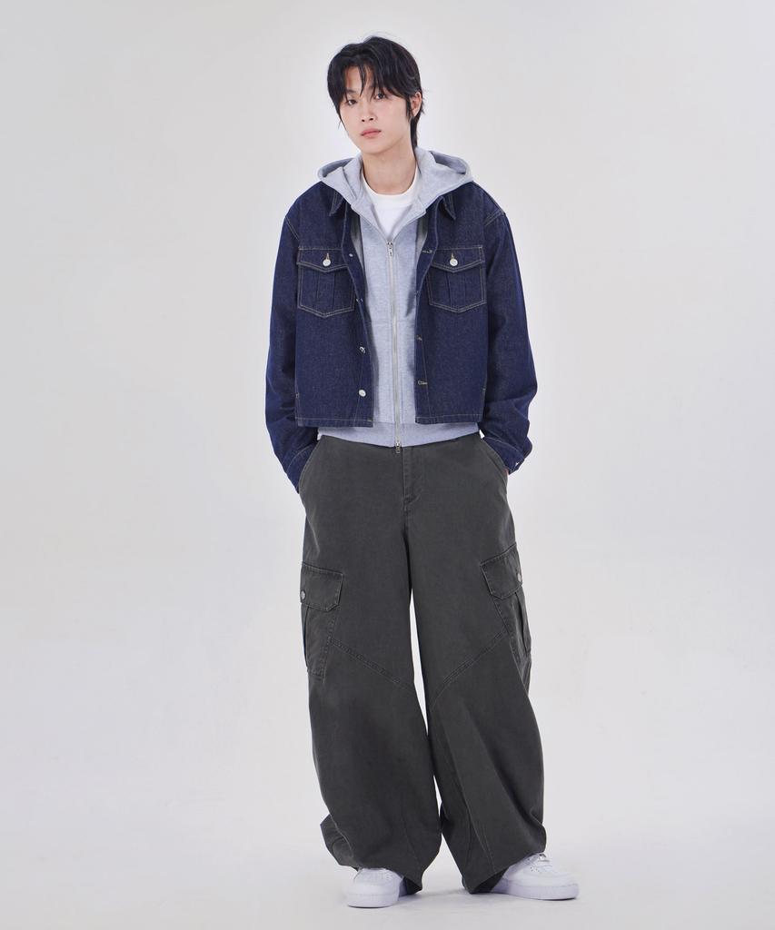 Glw Non-Faded Crop Denim Jacket Indigo Blue