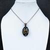 Tree Of Life Black Eye Obsidian Pendant Handmade Gemstone Jewelry, 999 Copper Wire Wrapped Pendant Design Jewelry Pendant