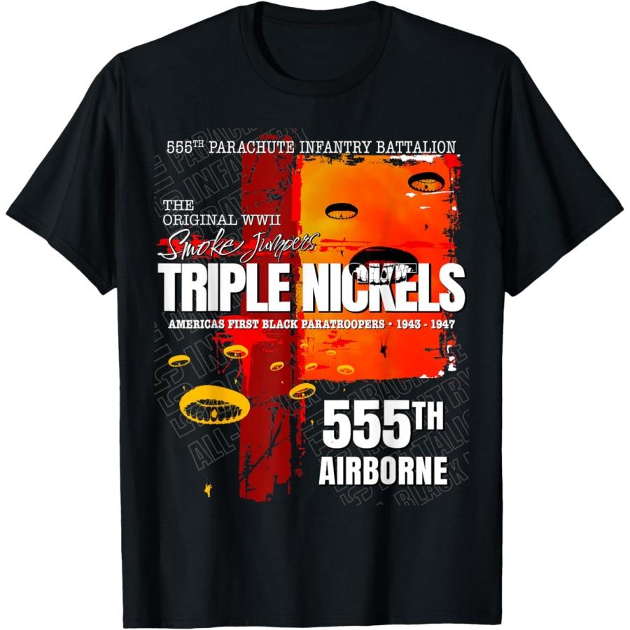 Triple Nickels 555th Parachute Battalion Smokejumpers T-Shirt XXXXXL чёрный