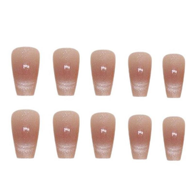 

24 шт. Градиентные румяна «Кошачий глаз» с блестками, накладные ногти с клеем, накладные ногти, накладные ногти, съемные накладные ногти