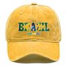 Brazil Flag Printed Adjustable Sun Hat Snapback Baseball Cap Unisex With Sweatband Stylish Dad Hat For Urban Travel Daily Wear