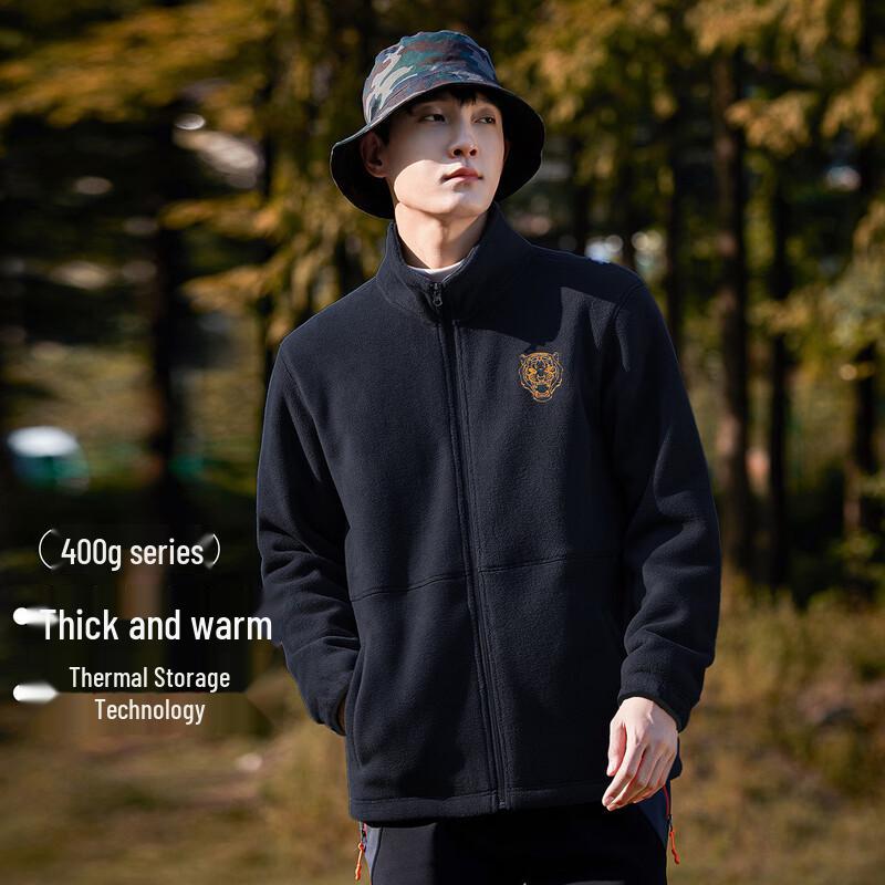 Tuoluzhe Men's Stand-Collar Fleece Jacket