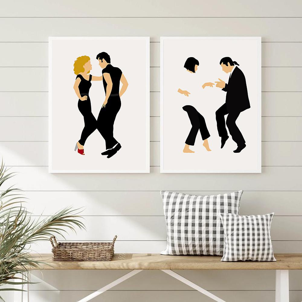Nordic Abstract Dirty Dancing Canvas Painting Modern Pulp Fiction Dance Wall Art Posters & Prints Pictures for Living Room Decor No Frame