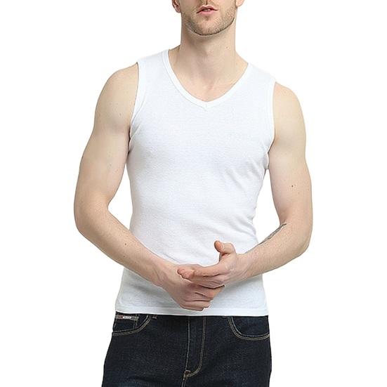 Männer Fitness Weste Einfarbig Nahtlose V-ausschnitt Ärmelloses Stretchy Weichen Schnell trocknend Pullover