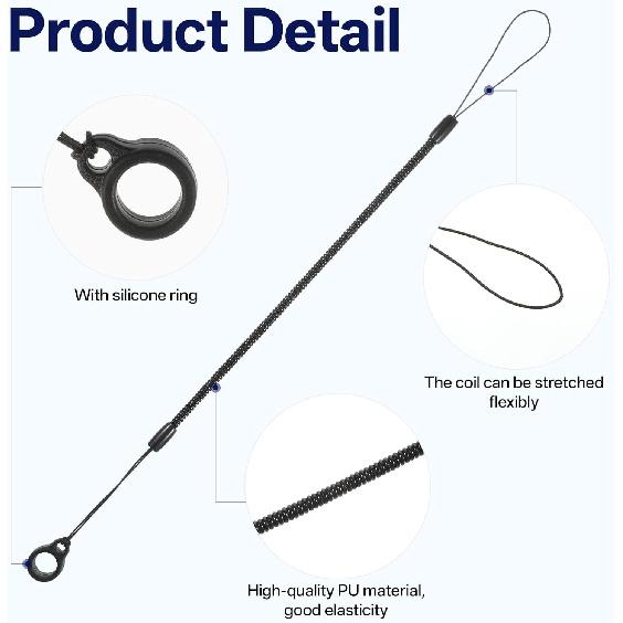 10Pcs Pen Leash, Elastic Lanyard Tether with Silicone Rings Retractable Stylus Tether Clipboard Pen Strap Tablet Stylus Holder Anti-Lose Pen Leash