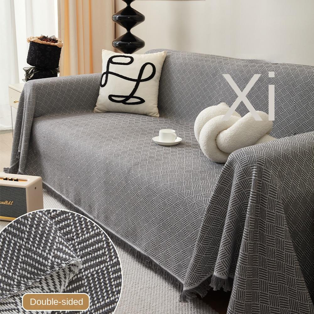 Oblique Mesh Sofa Cover Towel All-Inclusive Universal Four Seasons Universal Simple Modern Sofa Cover Anti-Scratching Cushion