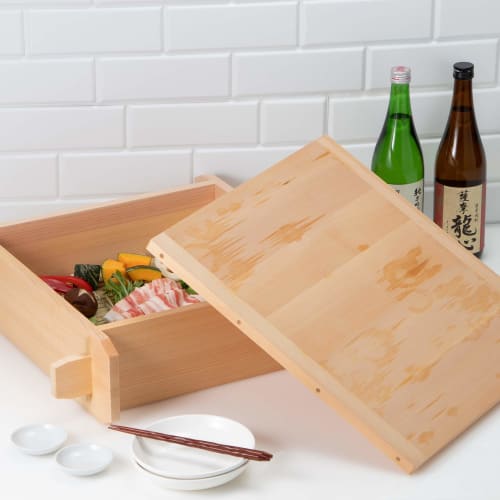Endo Shoji TKG Square Steamer Lid, Natural Sawara Wood (39cm), 480mm W x 480mm D, 1.2kg Weight, Professional/Commercial Use, WSI06039