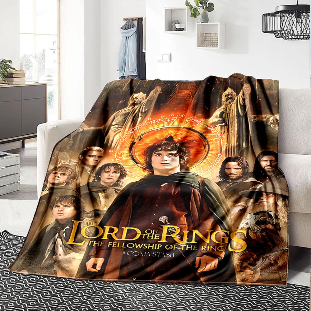 1pc Lord of the Rings Fellowship of the Ring Flannel Blanket Soft Warm Throw for Home, Office, Travel, All-Season Cozy Bedding Gift L1380