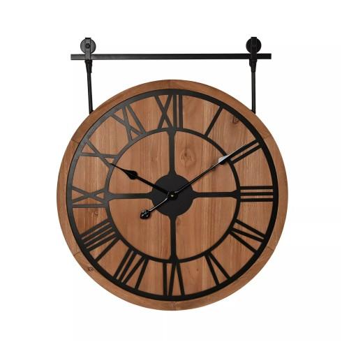 Hometime Wooden Brackets Wall Clock