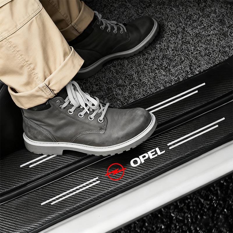 Carbon Fiber Car Door Threshold Protector Stickers Waterproof For Opel Astra J G Insignia Corsa D Vectra C Zafira a Auto Gadgets