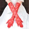 Women Elegant Long Lace Gloves, Floral Sheer Mesh Opera Gloves for Wedding Bridal, Tea Party, Costume, Cosplay, Prom, Sun Protection
