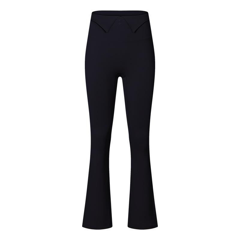 Autumn and Winter New Velvet Pants Waist Lapel Buckle Flared Pants Warm High Waist Hip Lift Casual Trousers