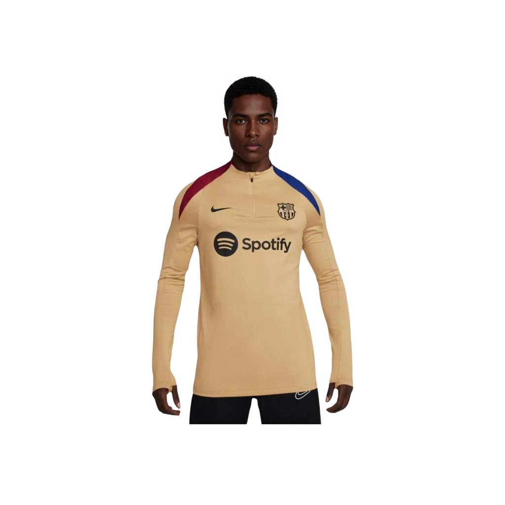 Nike Maglia da Calcio a Maniche Lunghe FC Dri-FIT Barcellona Strike Uomo top Oro FN9834-717