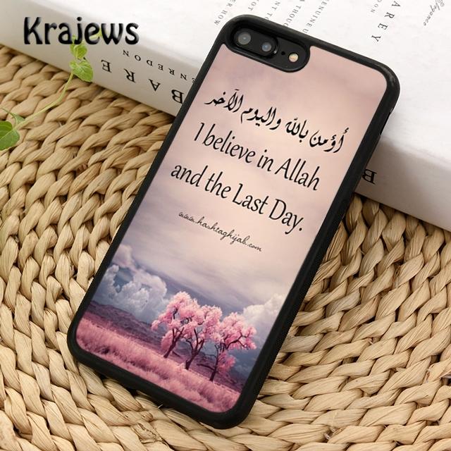 Krajews Muslim Arabic Allah Quotes Phone Case Cover For iPhone 17 Air 16 15 14 plus 11 12 13 pro max Plus coque Fundas