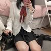 Korean Fashion Harajuku Preppy Elegant White Women Blouse Tunic Shirt Japanese Style Casual JK Slim Female