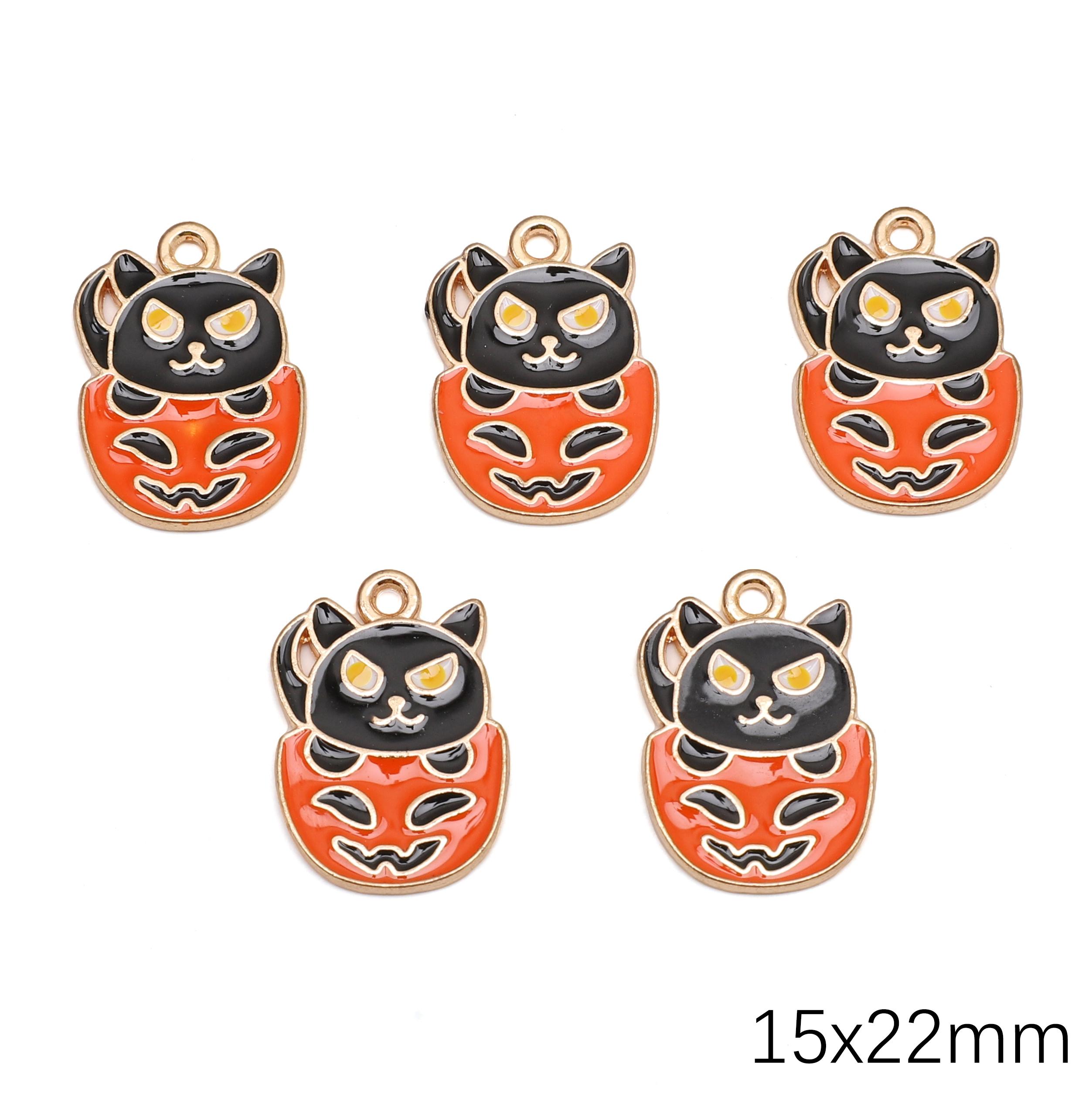 

Хэллоуин Сплав Капля Масло Эмаль Шармы Подвески Бусины Для Изготовления Ювелирных Изделий DIY Ожерелье Браслет Серьги Ремесла Фурнитура 15.0x22mm 2pcs