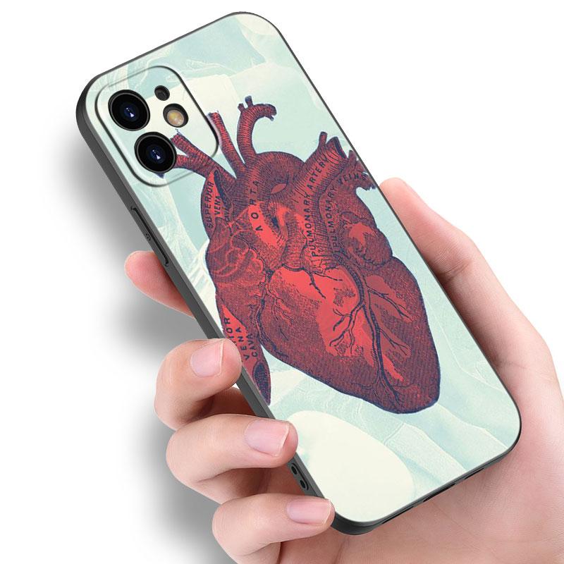 Medizinische Menschliche Organe Gehirn Meridian Niere Hohe Fall Für Apple iPhone 14 13 12 Mini 11 Pro Max 7 8 XR X XS 7 8 Plus SE 2020 2022