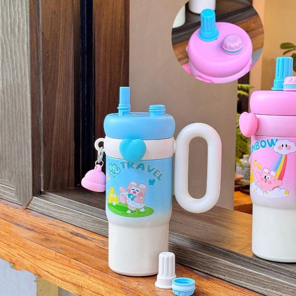 

Cartoon Vacuum Cup 850ml Water Mug New Tea Cup Birthday Gift жовтий