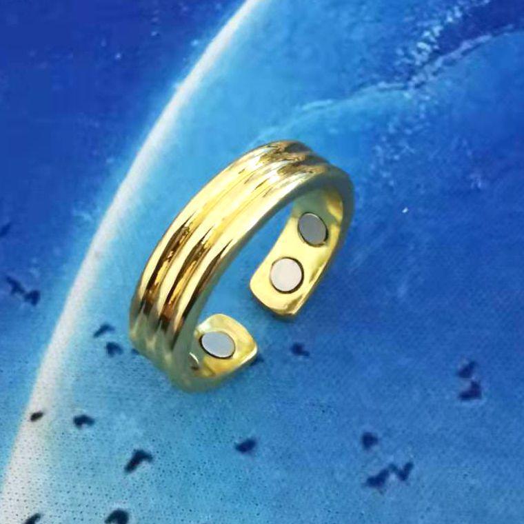 Spot Personalisierter Herren Rosegold Elektroplattierter Magnetischer Gesundheitsring